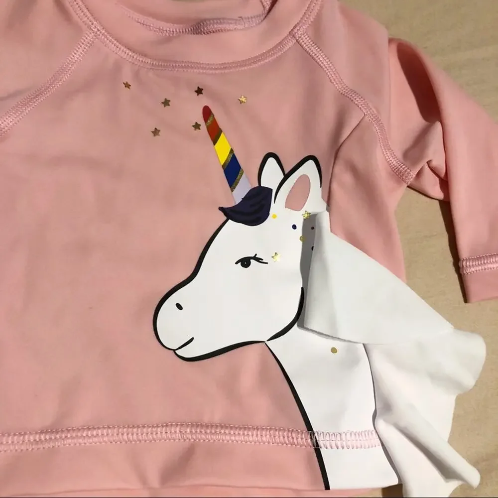 NWOT Hanna Andersson 0-3 Months Unicorn Rashguard Swimsuit